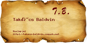 Takács Baldvin névjegykártya